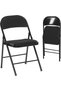 Folding Chair with Padded Mesh Cushion Seat [Heavy-Duty]- Carbon Steel Frame Seat Chair 150 kg Capacity, Space-Saving Portable Chair for Home, Office, Events & Guest Seating - Black
