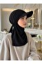 Black Hat with Terry Cloth and Adjustable Straps, Sporty Sea - Pool Cap, Suitable for Daily Use. - 2
