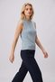 Women's Ribbed Knit Sleeveless Knitwear Athlete Blouse Baby Blue - 3