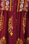 Women's Shirt Collar, Gathered Waist, Floral Patterned Viscose Burgundy Hijab Dress - 3