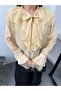 Lace and Ruffle Detailed Tie-Neck Slim Modal Fabric Shirt 5306 - - 3