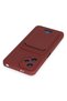 Ilkeshop New Poco X5 5g Case Kelvin Silicone with Business Card Holder (200456) - Claret Red - 3