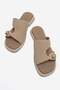 Buckle Women's Slippers BEIGE - 5