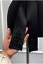 Black Bridal Sash, Crystal Glass Beads Embellished Bridal Ribbon, Bridal Waist Belt, Sister Sash - 3
