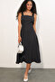 Women's Strappy Polka Dot Dress 2611 - Black