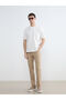 Beige standard fit gabardine men's trousers from gulis clothing
