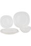 12 Piece Opalware Dinner Set- DC3463/ Includes Square Flat Plates and Bowls/Dishwasher-Safe, Freezer and Microwave Safe/Chip-Resistant and Food-Grade/White