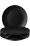 – 6 x Plate/Dinner Plate Set Stoneware Ceramic Tableware Set - Le Papillon Collection (Black, 26 cm)