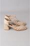 Seç 2626 genuine leather high heel shoe (heel height: 6.5 cm) beige patent - 4