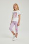 Girls' Floral Patterned Cotton T-Shirt and Capri Leggings Set 3-10 Years