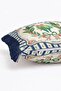 Tropical Parrot and Floral Pattern Throw Pillow Cover - Navy Blue Tassel Exotic Cover - 5