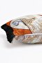 Abstract Pattern Fringed Cushion Cover with Horse and Bird Figures - Orange Bohemian Cover - 6