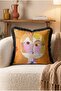 Abstract Geometric Face Pattern Fringed Throw Pillow Cover - Artistic Cover with Black Tassels - 5