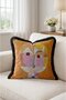 Abstract Geometric Face Pattern Fringed Throw Pillow Cover - Artistic Cover with Black Tassels - 4