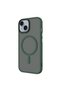 iPhone 15 Plus Compatible Case Matte Back Surface Flet Magsafe Cover T28218 - Dark Green - 6