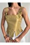 Women's Ribbon Strap Corset Design Burgundy Bustier