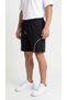 Men's Black Color Shorts with Pockets, Zippered Back Pocket, Ribbed Front, Full Fit - 5