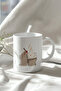 330ml Printed White Ceramic Mug Cup with Coffee Cup Figure - 2