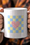 330ml Printed White Ceramic Mug Cup with Heart Pattern and Love You so Written - 2