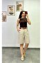 Cotton Fabric Shorts with Pockets and Belt Detail - 3