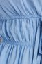 Women's standard fit regular cut v-neck shirred waist lace-up blouse wide leg blue pants set - 7