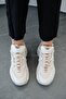 Trow women's lace-up chunky sole sneakers - white - 4