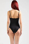Women's Swimsuit Square Neck Sleeveless Draped Hipster Capless Without Underwire Knitted Raschel Woven Regular Cut - 5