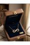 316L Steel Gold Color Chain Zircon Stone Infinity Model Necklace - 3