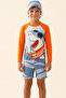 Boys' 3-Piece Swimsuit Set (Shorts+Long Sleeve Top+Cap) 3-12 Years 12594B