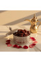 Verucci Premium White Ceramic Dates Serving Bowl with Silver Embossed Metal Exterior& Decorative Lid – 6.25 Inch - 3