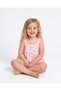 Girl's Floral Patterned Shorts Set Pink and White Summer 2-Piece Combination - 2