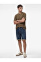 Normal Waist Cotton Bermuda Slim Fit Jean Shorts