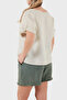 100% Linen Tassel Detailed V-Neck Blouse Bluz 7777 - 3