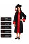 Unisex Black and Blue Striped Middle School Graduation Cap and Gown Set for Ages 12-14 - 2