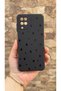 Samsung Galaxy A22 Compatible Mini Black Star Patterned Silicone Shock Absorbing Classic Protected Rubber Case - 2