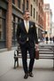 Men's Solid Color Tie And Handkerchief Set Men's Necktie - 6