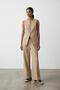 Women's Belt Detailed Trousers Pnt01569 Stone