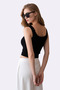 Women's 2-Piece Lace Detailed Ribbed Crop Top Undershirt - 92% Cotton Soft Textured Fabric - 4