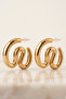 Gold Premium Anti-Tarnish Wavy Lightweight Earrings - 2