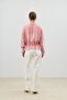 Pink Double-Breasted Striped Women's Shirt - 3
