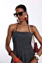 Black Polka Dot Square Neck Dress 11938 - 3