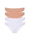 Glb-Stl41414 4 Pieces Super Eco Set Lycra Women's Slip Panties Skin White