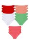 Glb-Stl41414 15 Pieces Super Eco Set Lycra Women's Slip Panties Skin White Powder Green Fuchsia
