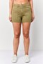 Women Solid Basic Shorts, Khaki