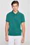 Non-Curling Pique Polo Collar Men's Dark Green T-Shirt