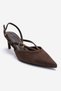 Armonia Brown Suede Women's Heeled Shoes with Tape Detail - 3