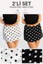 Women's Set of 2 Polka Dot Mini Shorts Skirt |   New Season - 2
