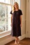 Women's Polka Dot Pattern Short Sleeve Viscose Dress Pajamas 25238-3 Black01