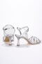 Women's Silver Metallic Patent Leather 7cm Thin Heeled Evening Dress Shoes Tr45My01B - 8