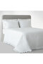 Nare King Size Duvet Cover Set 100% Organic Cotton Percale Embroidered Framed Cream 240X220 cm - 4